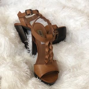 Brown platform heels